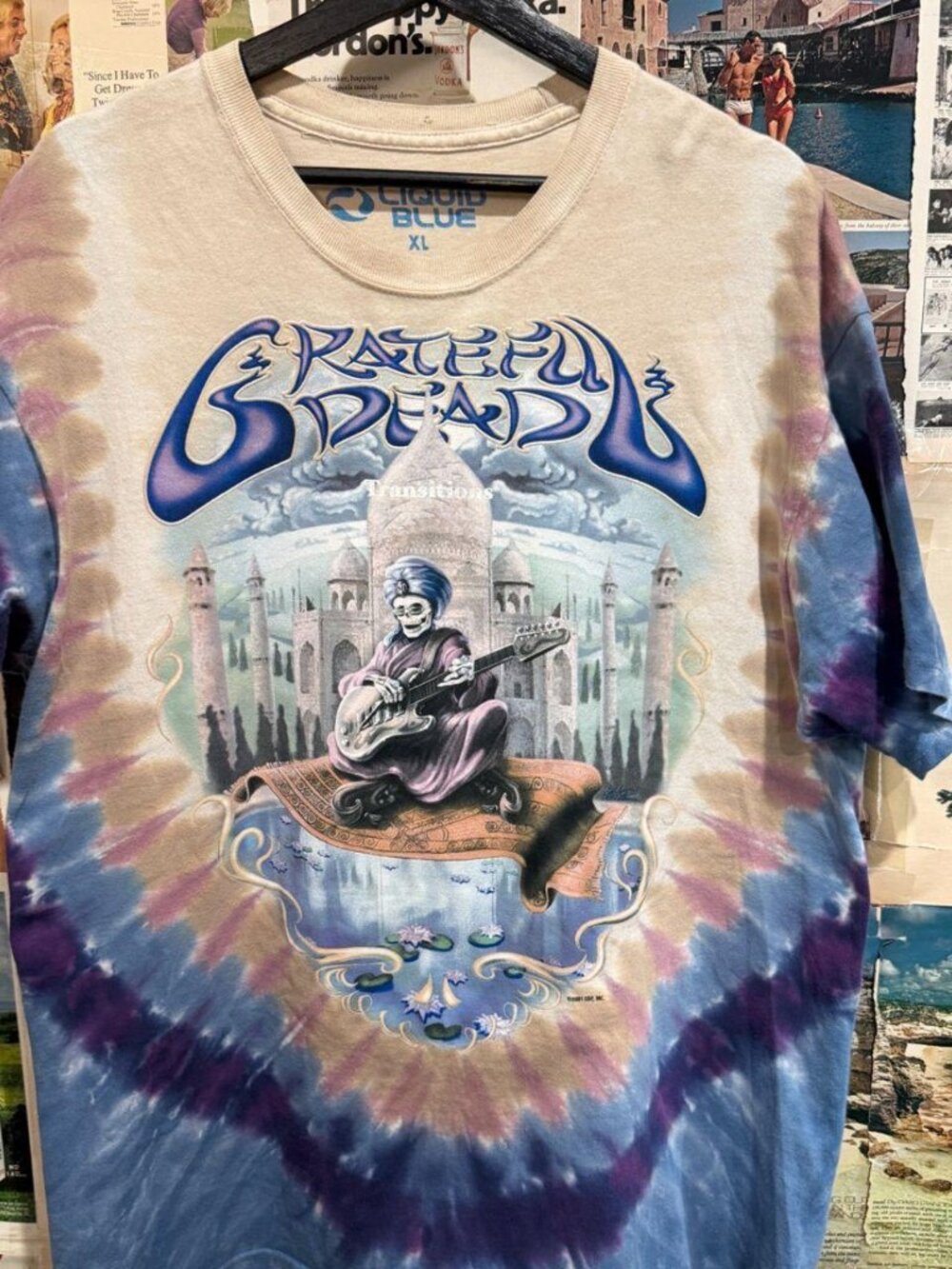Upcycled Grateful Dead Transitions Tie-Dye Tee — XL